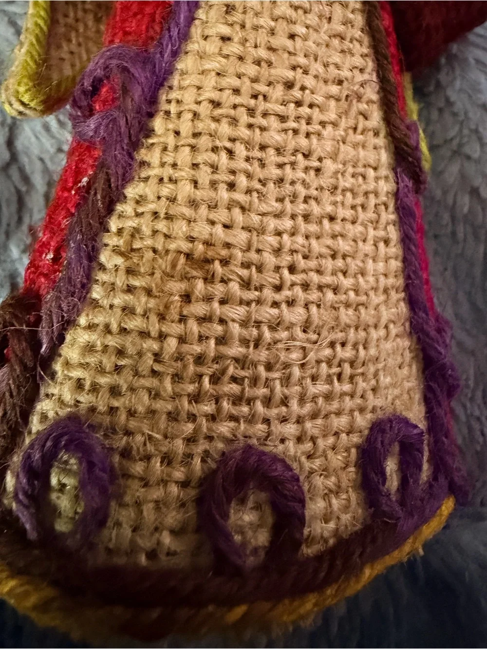Vintage Handcrafted Burlap Nativity Figurine Set Made In Thailand
